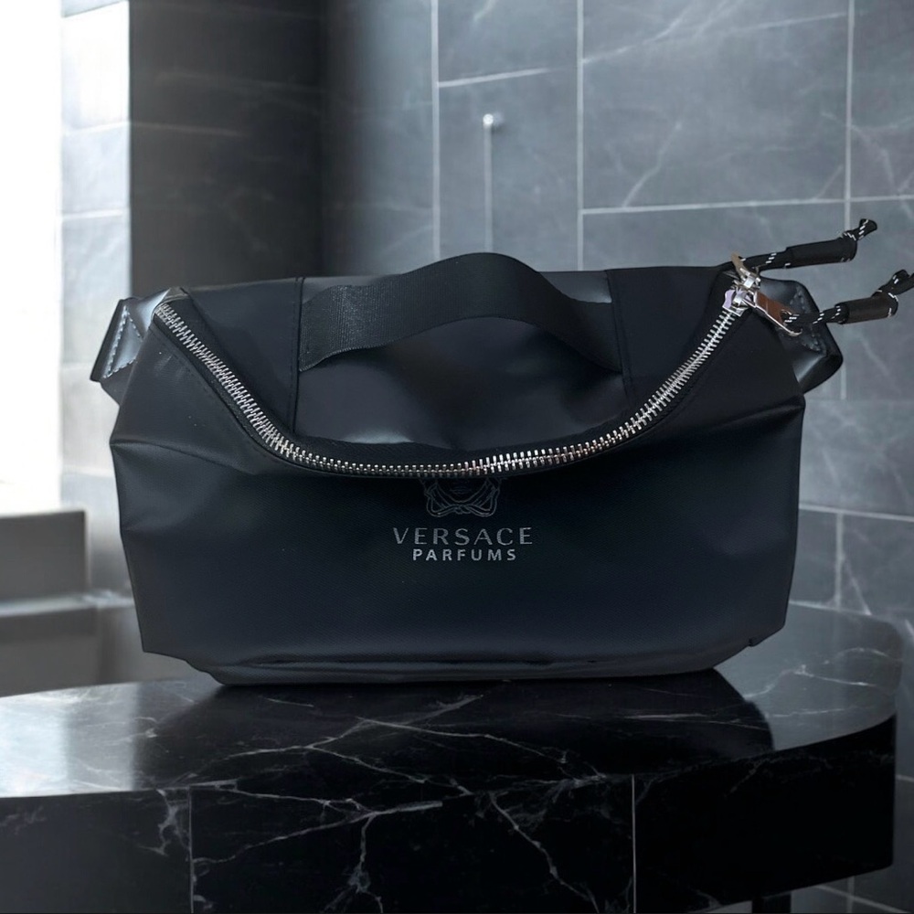 NWOT Black Versace Parfums Nylon Fanny Pack Pouch